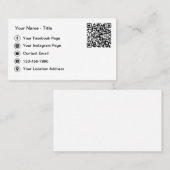 Einfache QR-Code- und Social-Media-Kontaktkarten Visitenkarte (Vorne/Hinten)