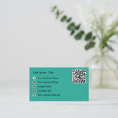 Einfache QR-Code- und Social-Media-Kontaktkarten Visitenkarte (Stehend Vorderseite)