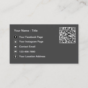 Einfache QR-Code- und Social-Media-Kontaktkarten Visitenkarte
