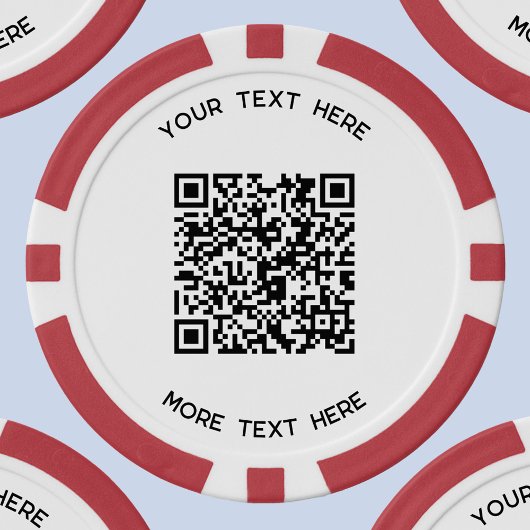 Einfache QR-Code- und Textwerbung Pokerchips