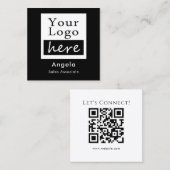Einfache QR-Code-Visitenkarte Quadratische Visitenkarte (Vorne/Hinten)