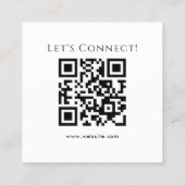 Einfache QR-Code-Visitenkarte Quadratische Visitenkarte (Rückseite)