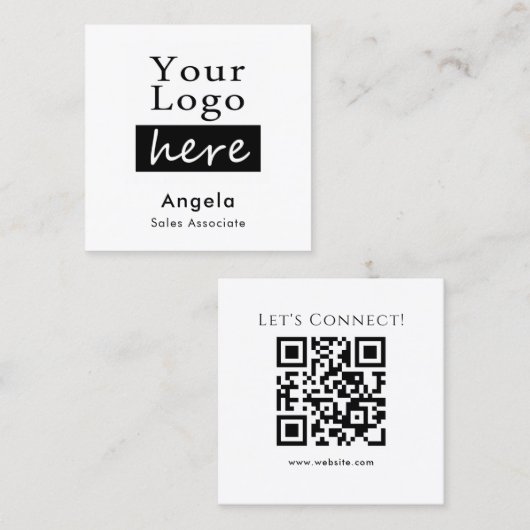 Einfache QR-Code-Visitenkarte Quadratische Visitenkarte (Vorne/Hinten)