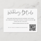 Einfache QR-Codedetails für Schwarzweiß-Hochzeiten Begleitkarte (Vorderseite)