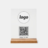 Einfache QR-Codeprüfung für das Bezahlen von Gesch Acrylschild (Vorderseite)