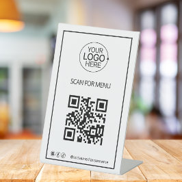 Einfache QR-Logokombination Konkaktloses Menü Soci Sockelschild