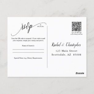 Einfache QR-UAWG-Antwort auf Hochzeitereignisse Postkarte