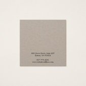 Einfache quadratische weiße Stuhlvorratskarte (Rückseite)