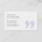 Einfache Quotes Hypothekenkarte Agent Visitenkarte (Rückseite)