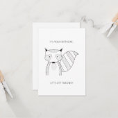 Einfache Raccoon Card "It's Your Birthday" Karte (Vorderseite/Rückseite Beispiel)