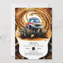 Einfache Räder Monster Truck Geburtstag