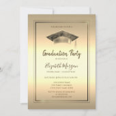 Einfache Rahmen, Graduierungspapier Gold Abschluss Einladung (Vorderseite)