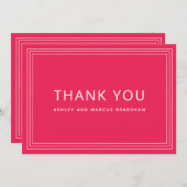 Einfache Rahmen kühl Korallenrosa Danke Einladung (Vorne/Hinten)