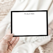 Einfache Rahmen-Maskuline, schwarz/weiß Mitteilungskarte