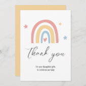 Einfache Rainbow-Baby-Dusche Dankeskarte (Vorne/Hinten)