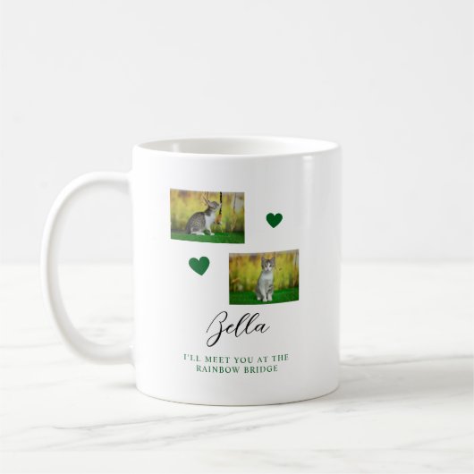 Einfache Rainbow Bridge Cat Memorial Kaffeetasse (Links)