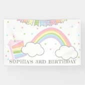 Einfache Rainbow Cake Birthday Banner (Horizontal)