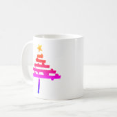 Einfache Rainbow Christmas Tree mit einem Stern Kaffeetasse (Vorderseite Links)