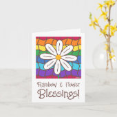 Einfache Rainbow-Daisy-Blume Karte (Gelbe Blume)
