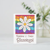 Einfache Rainbow-Daisy-Blume Postkarte (Stehend Vorderseite)