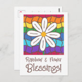 Einfache Rainbow-Daisy-Blume Postkarte (Vorne/Hinten)