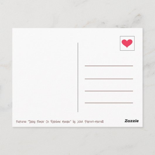 Einfache Rainbow-Daisy-Blume Postkarte (Rückseite)