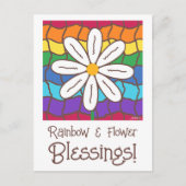 Einfache Rainbow-Daisy-Blume Postkarte (Vorderseite)