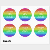 Einfache Rainbow-Gradient-LGBT-Hochzeit Runder Aufkleber (Blatt)