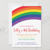 Einfache Rainbow-Party Einladung, Rainbow-Birthday Einladung (Vorderseite)