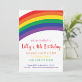 Einfache Rainbow-Party Einladung, Rainbow-Birthday Einladung (Stehend Vorderseite)