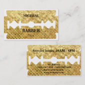 Einfache Razor Gold Blade Barber Business Card Visitenkarte (Vorne/Hinten)