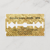 Einfache Razor Gold Blade Barber Business Card Visitenkarte (Rückseite)