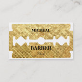 Einfache Razor Gold Blade Barber Business Card Visitenkarte (Vorderseite)