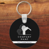 Einfache Real Anwesen Agent Schwarzweiß Qr-Code Schlüsselanhänger (Vorderseite)