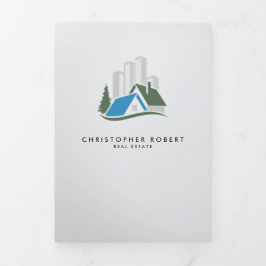 Einfache Real Anwesen Falten Card Dreifach Gefaltete Karte