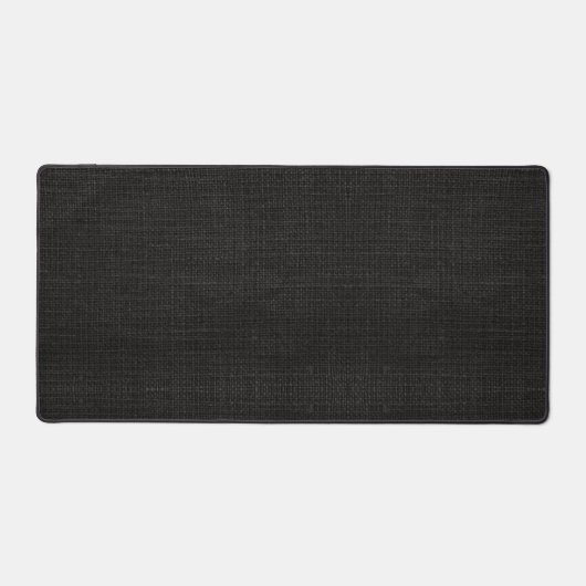 Einfache realistische Burlap Rustikal Black Grau K Schreibtischunterlage (Vorderseite)