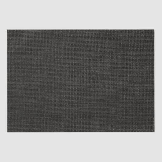 Einfache realistische Burlap Rustikal Black Grau K Seidenpapier (Vorderseite)