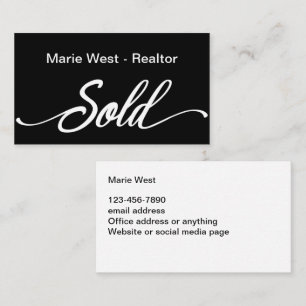 Einfache Realtor verkaufte Theme Business Cards Visitenkarte