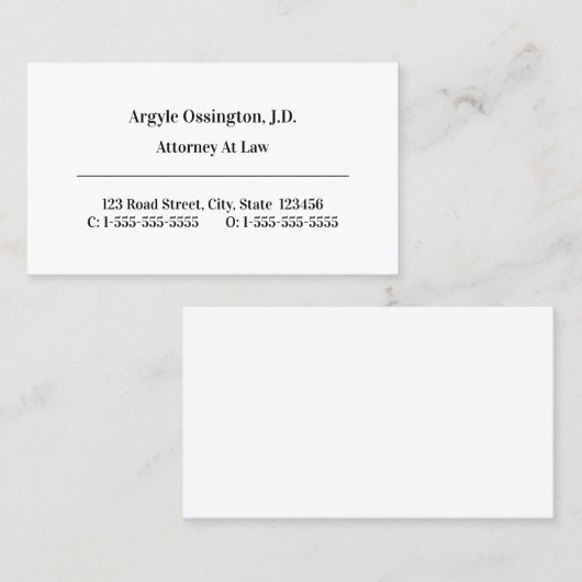 Einfache, rechtlich Berufliche Visitenkarte (Vorne/Hinten)