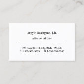 Einfache, rechtlich Berufliche Visitenkarte (Vorderseite)