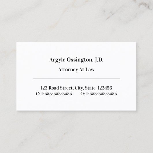 Einfache, rechtlich Berufliche Visitenkarte (Vorderseite)