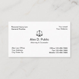 Einfache Rechtsanwalts-Visitenkarte Visitenkarte