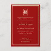 Einfache Rectangle Doppelfröhlichkeit Teezeremonie Begleitkarte (Vorderseite)