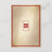 Einfache Rectangle Doppelfröhlichkeit Teezeremonie Begleitkarte (Rückseite)