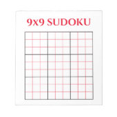Einfache Red 9x9 Sudoku Template Editor Notizblock (Vorderseite)