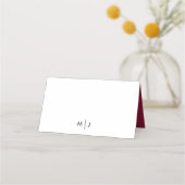 Einfache Red Berries Winter Greenery Bloral Weddin Platzkarte (Rückseite)