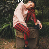 Einfache Red Black Rustic Chic Buffalo Karo Patter Leggings