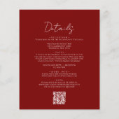 Einfache Red Border Script QR Code Hochzeit (Rückseite)