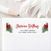 Einfache Red Bow Green Pine WeihnachtsIllustration (Insitu)