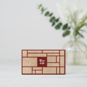 Einfache Red Business Card im japanischen Stil Visitenkarte (Stehend Vorderseite)